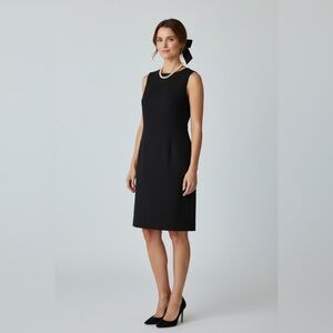 Tahari Arthur S. Levine Black Sleeveless Sheath‎ Dress Classic Career 4